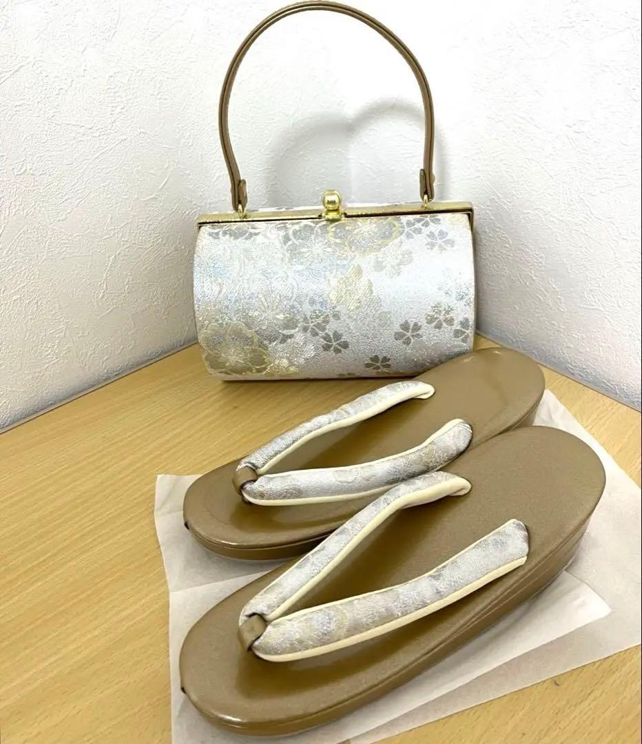 【バッグ新品即日配送】和装 草履バッグセットフォーマル 花柄◎箱なし