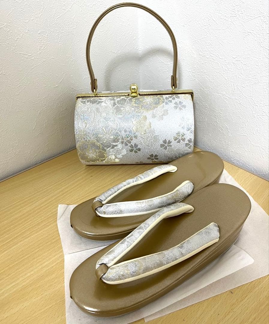 【バッグ新品即日配送】和装 草履バッグセットフォーマル 花柄◎箱なし