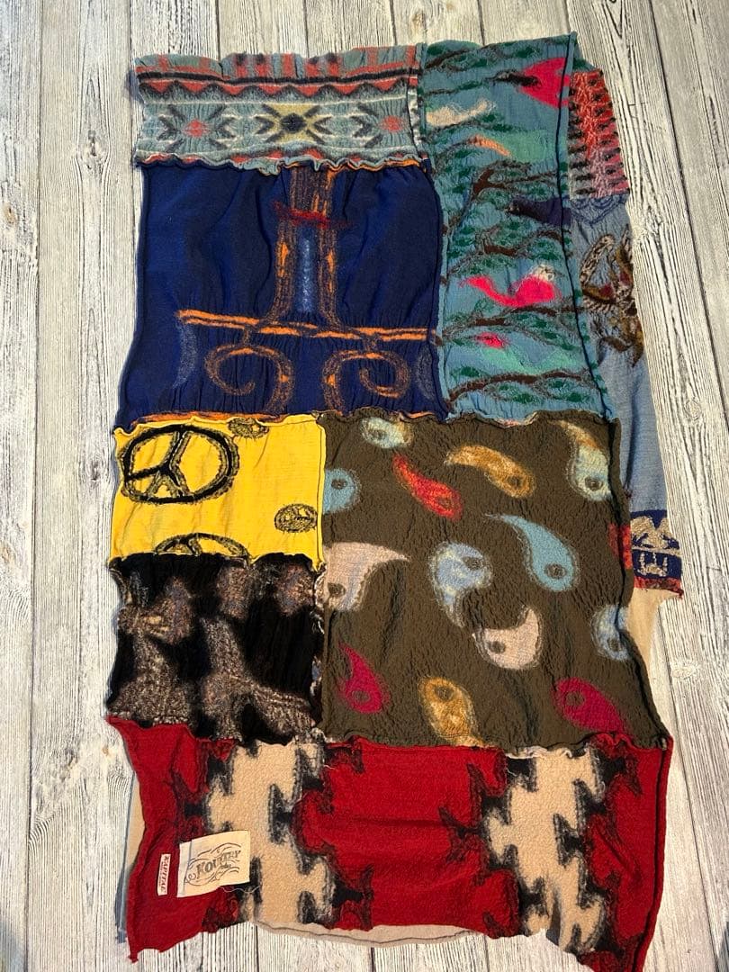 KAPITAL KOUNTRY 縮絨ウール パッチワーク マフラー ストール