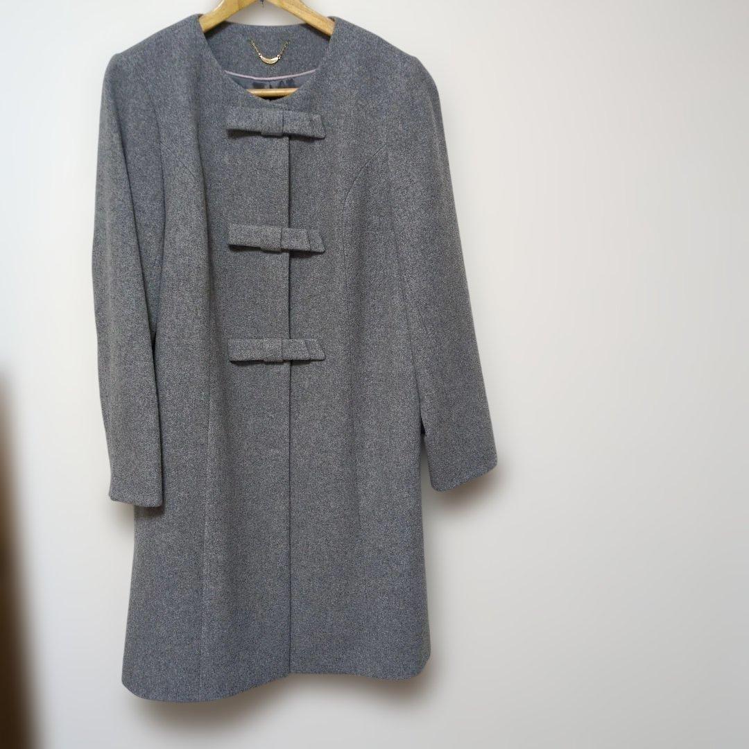 【美品】ローズティアラ　リボンウールコート サイズ42