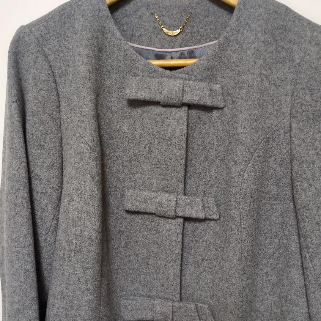 【美品】ローズティアラ　リボンウールコート サイズ42