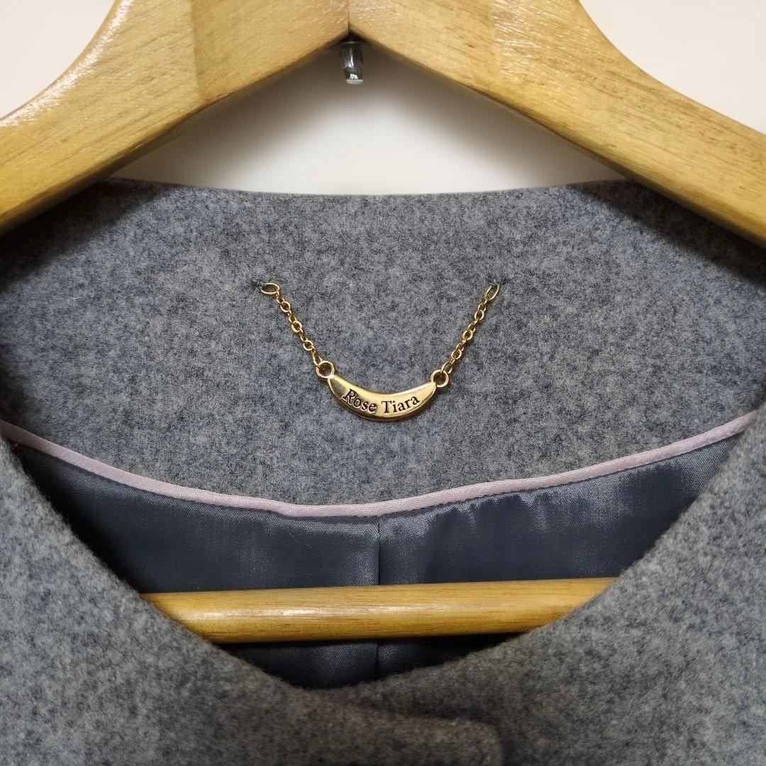 【美品】ローズティアラ　リボンウールコート サイズ42