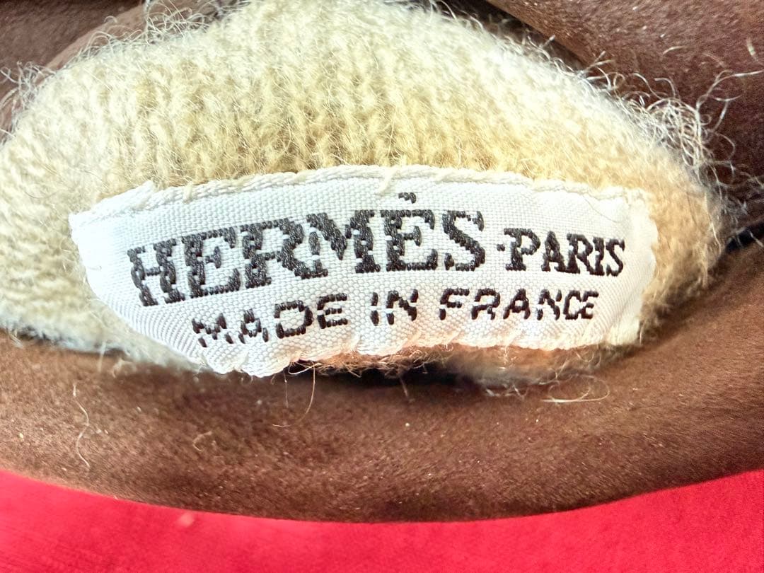 エルメス HERMES レザー グローブ 手袋 ラムスキン ブラウン