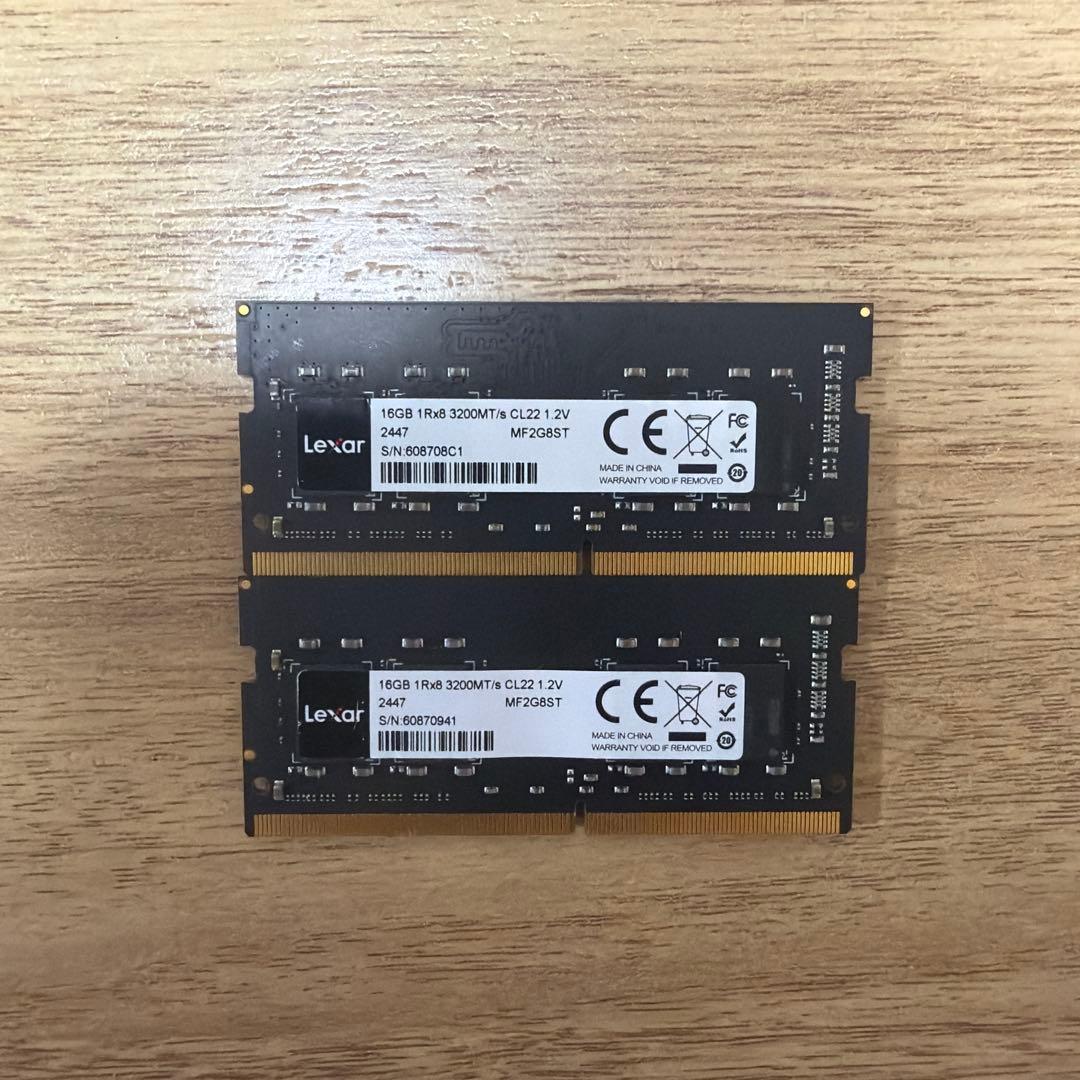 Lexar 16GB×2 3200MT/s CL22 DDR4 ノートパソコン