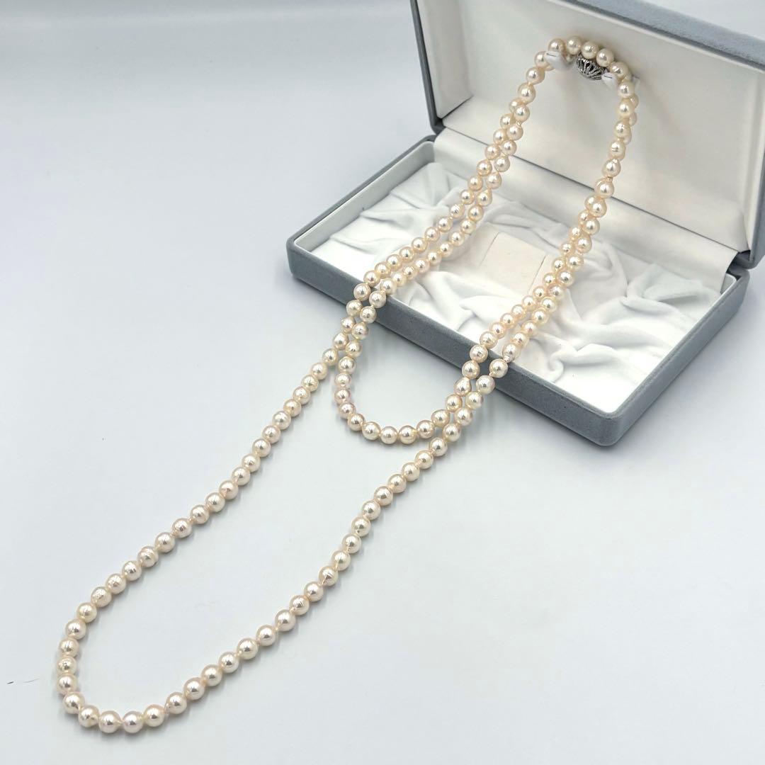 オーロラ干渉色✨極美品　あこや真珠 パールロングネックレス120cm 7.5mm