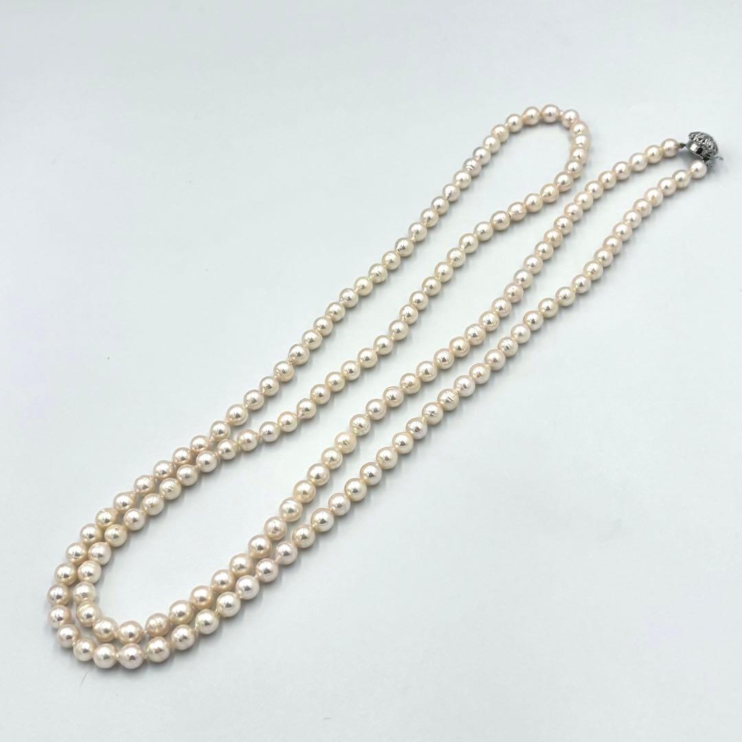 オーロラ干渉色✨極美品　あこや真珠 パールロングネックレス120cm 7.5mm
