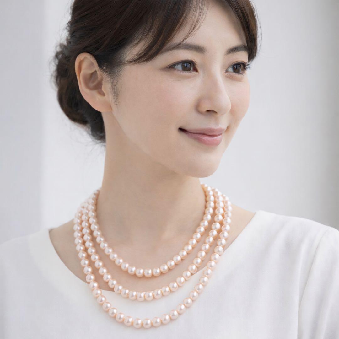 オーロラ干渉色✨極美品　あこや真珠 パールロングネックレス120cm 7.5mm