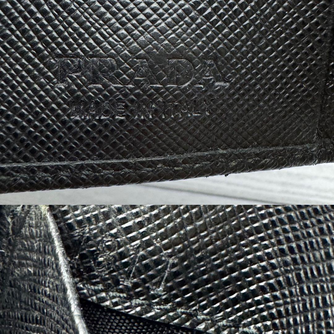 【美品】PRADA　キーケース　6連　 サフィアーノ シルバー金具 ブラック