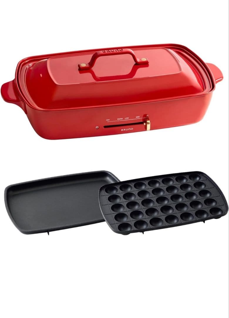 ごんた新品 BRUNO ホットプレート グランデサイズ BOE026-RD