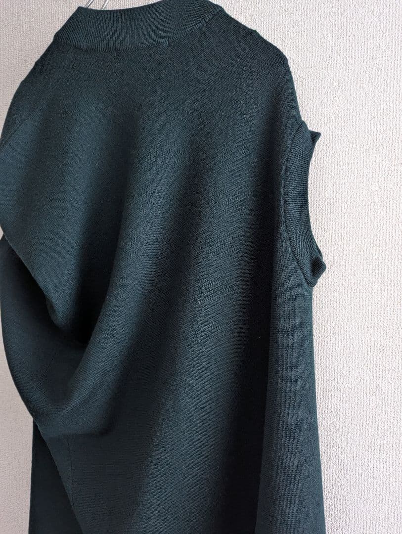 【美品】ENFOLD タック変形　ニットベスト　深緑
