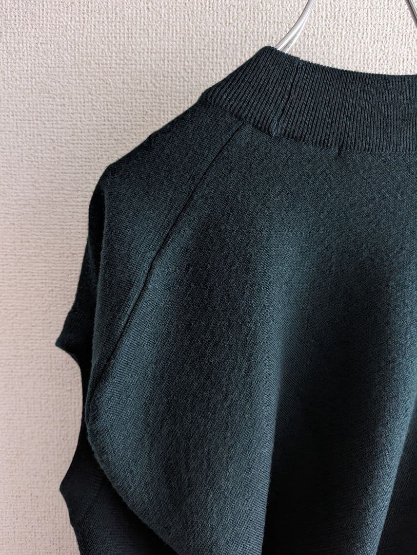 【美品】ENFOLD タック変形　ニットベスト　深緑