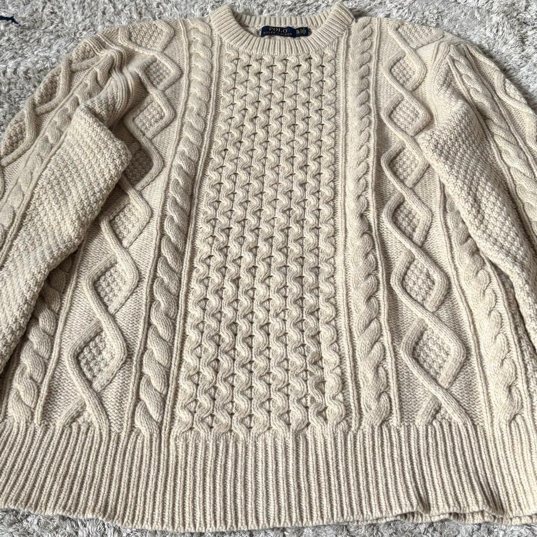 【美品✨】XL ポロラルフローレン　ケーブルニット　アランニット　カシミヤ