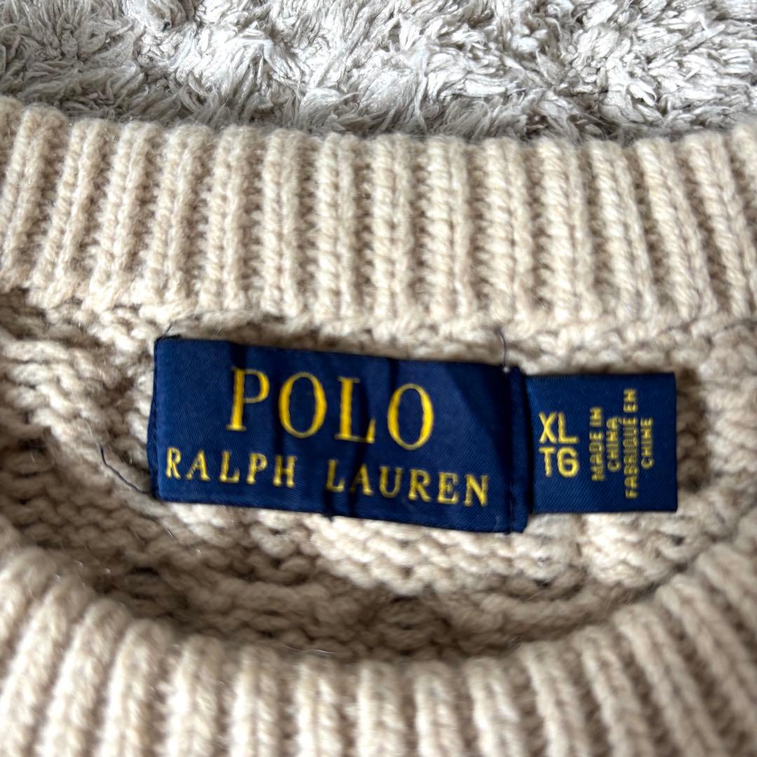 【美品✨】XL ポロラルフローレン　ケーブルニット　アランニット　カシミヤ