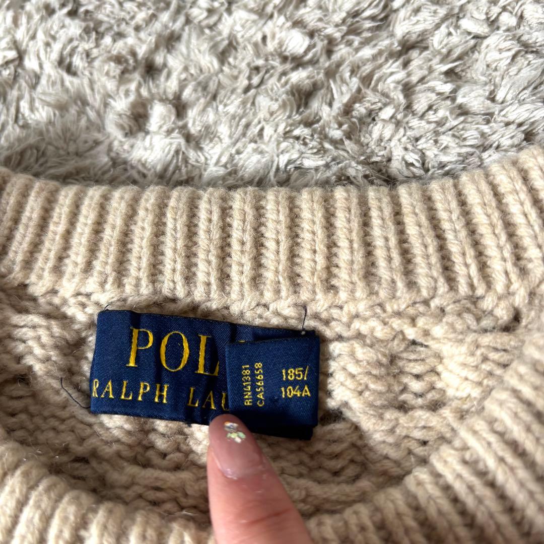 【美品✨】XL ポロラルフローレン　ケーブルニット　アランニット　カシミヤ