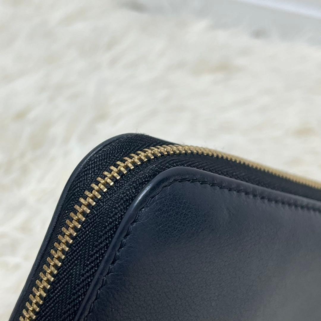 極美品　バーバリー　長財布　ラウンド　ノバチェック　レザー　ホースロゴ　切替