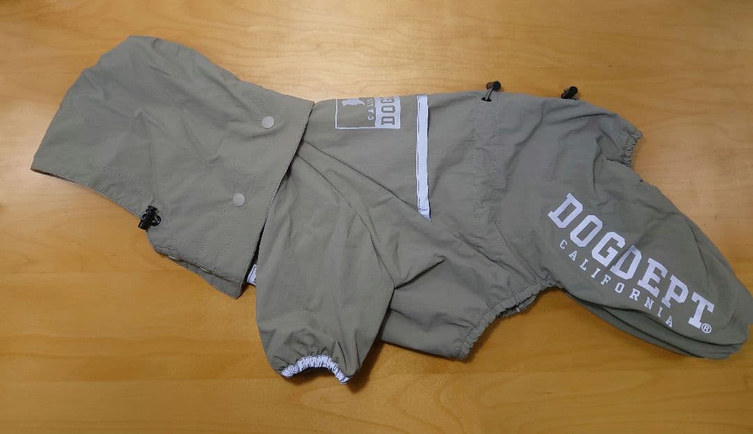 DOG DEPT グレー フード付き犬服 BLサイズ