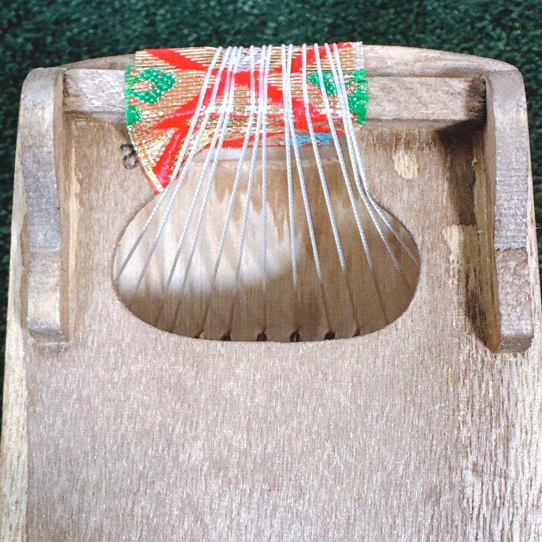 【未使用】ミニ琴 13弦 全長42cm 短琴 畳台座・お琴の手びき 和楽器