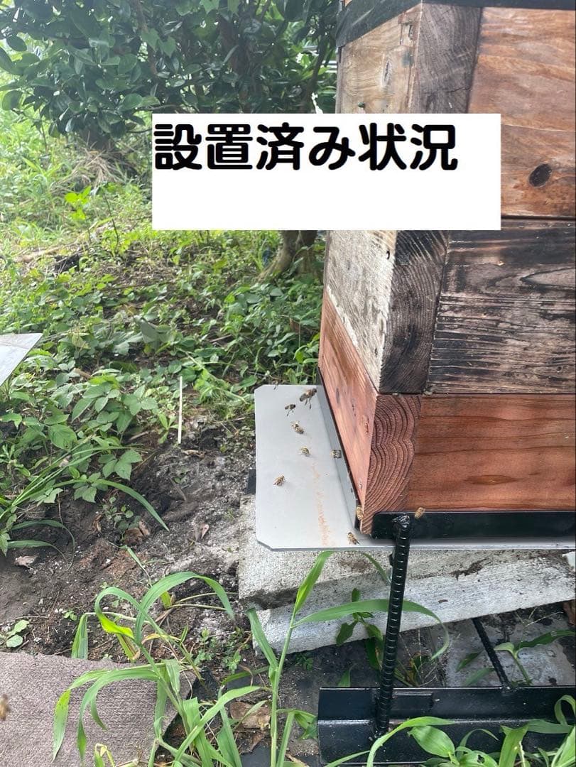 日本蜜蜂　巣箱台　338mm（赤）