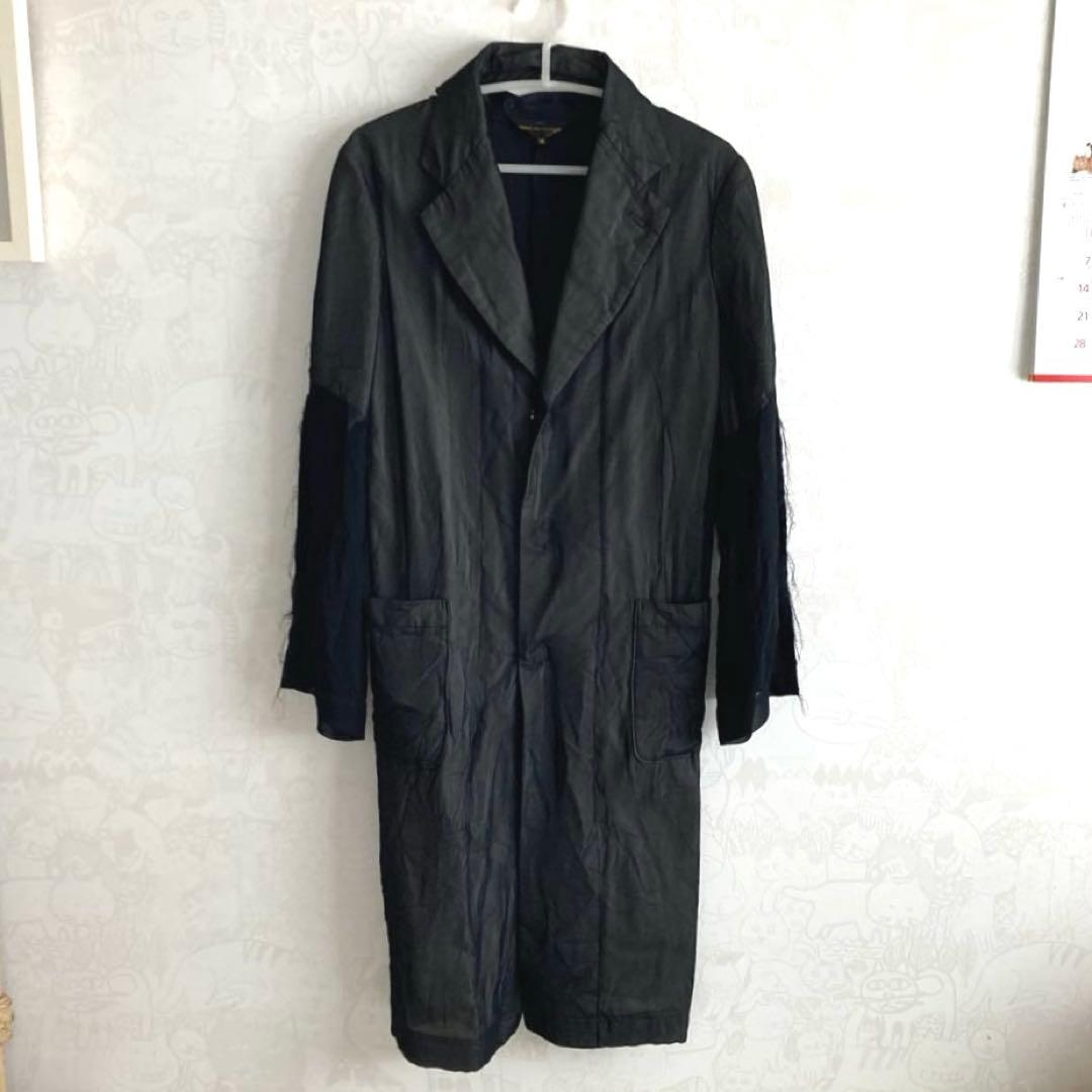 コムデギャルソン ブラック 切替 シースルー テーラードジャケット M