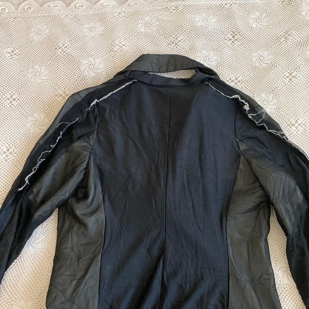 コムデギャルソン ブラック 切替 シースルー テーラードジャケット M
