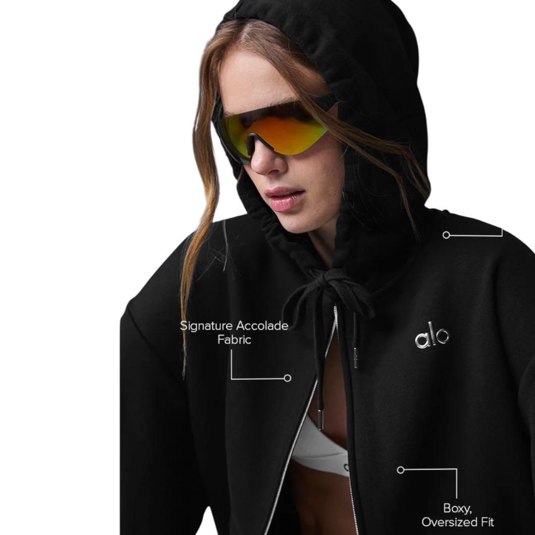 alo yoga アコレード フルジップ パーカー ブラック　Mサイズ