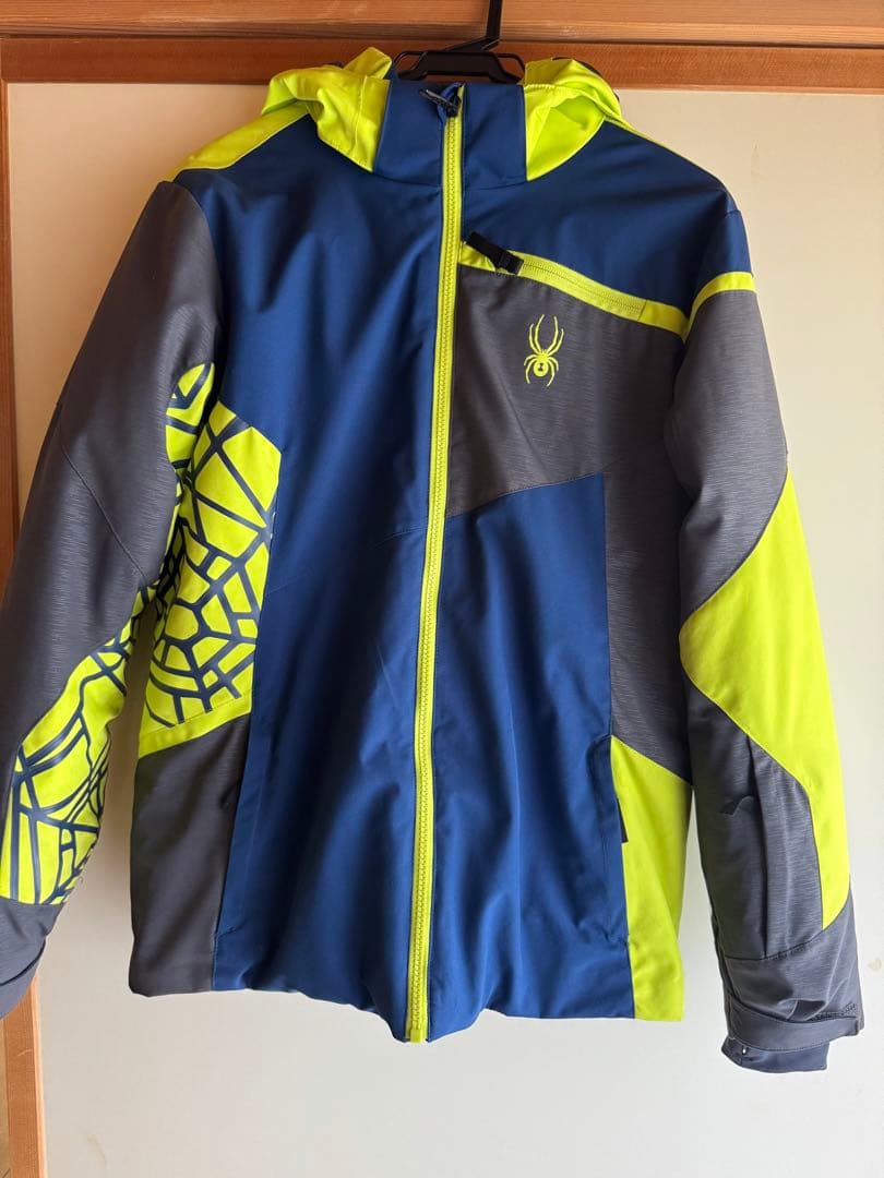 SPYDER 子ども用スキーウェア ネイビー/ライムグリーン