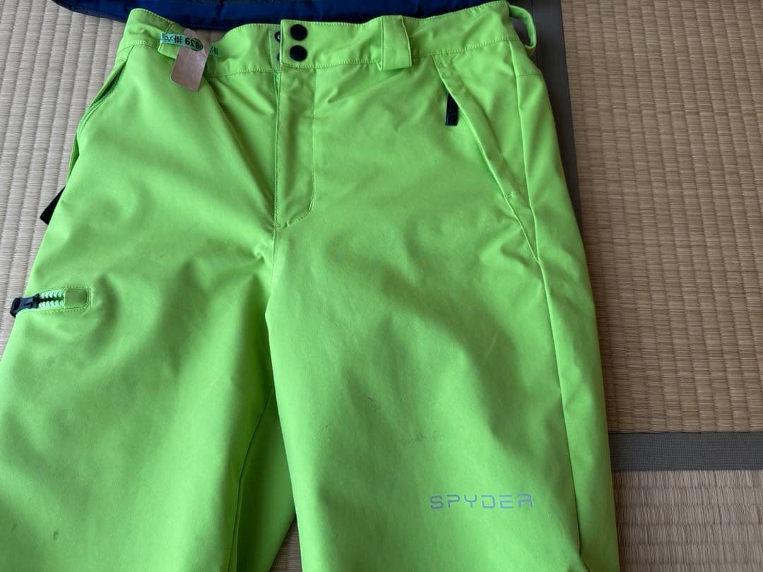 SPYDER 子ども用スキーウェア ネイビー/ライムグリーン