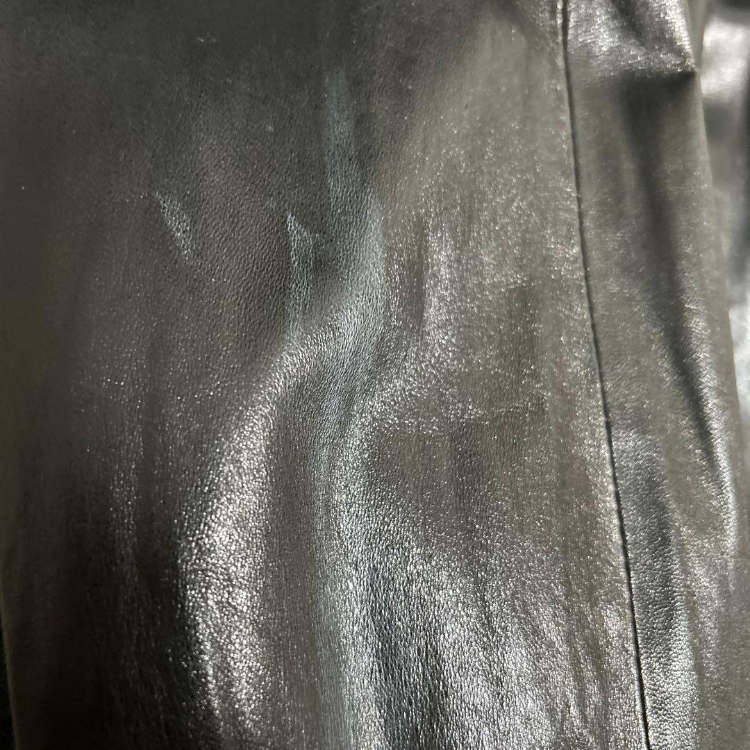 確認用です。 レザー ジャンパー 黒 ニット襟