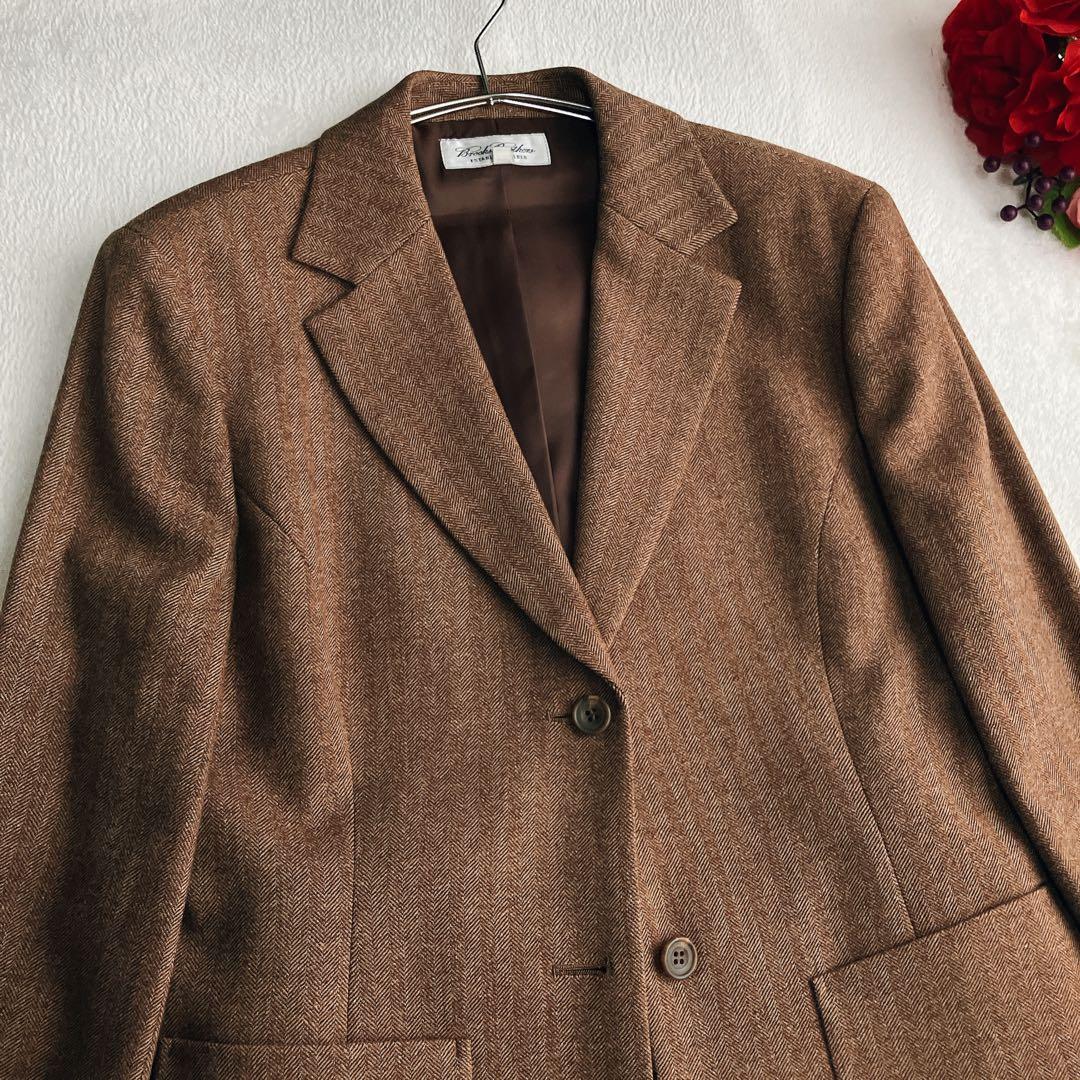 【美品】ブルックスブラザーズ★ヘリンボーン ウール スカートスーツ Aライン