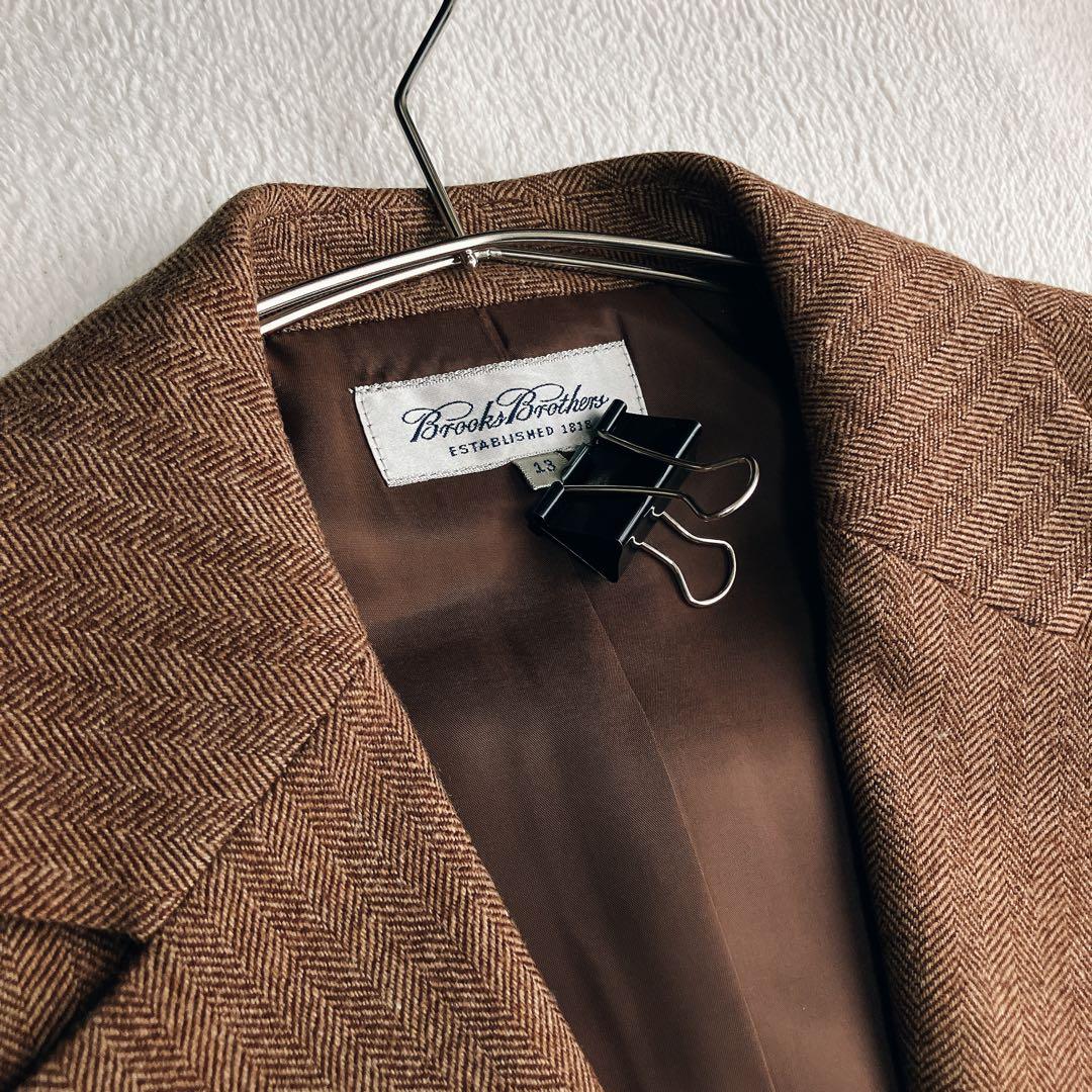 【美品】ブルックスブラザーズ★ヘリンボーン ウール スカートスーツ Aライン