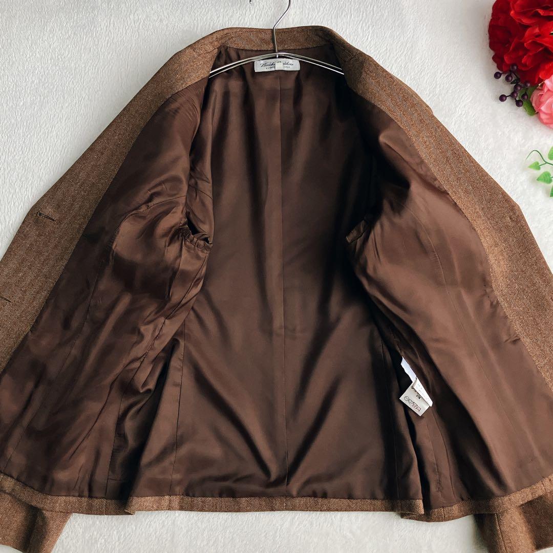 【美品】ブルックスブラザーズ★ヘリンボーン ウール スカートスーツ Aライン