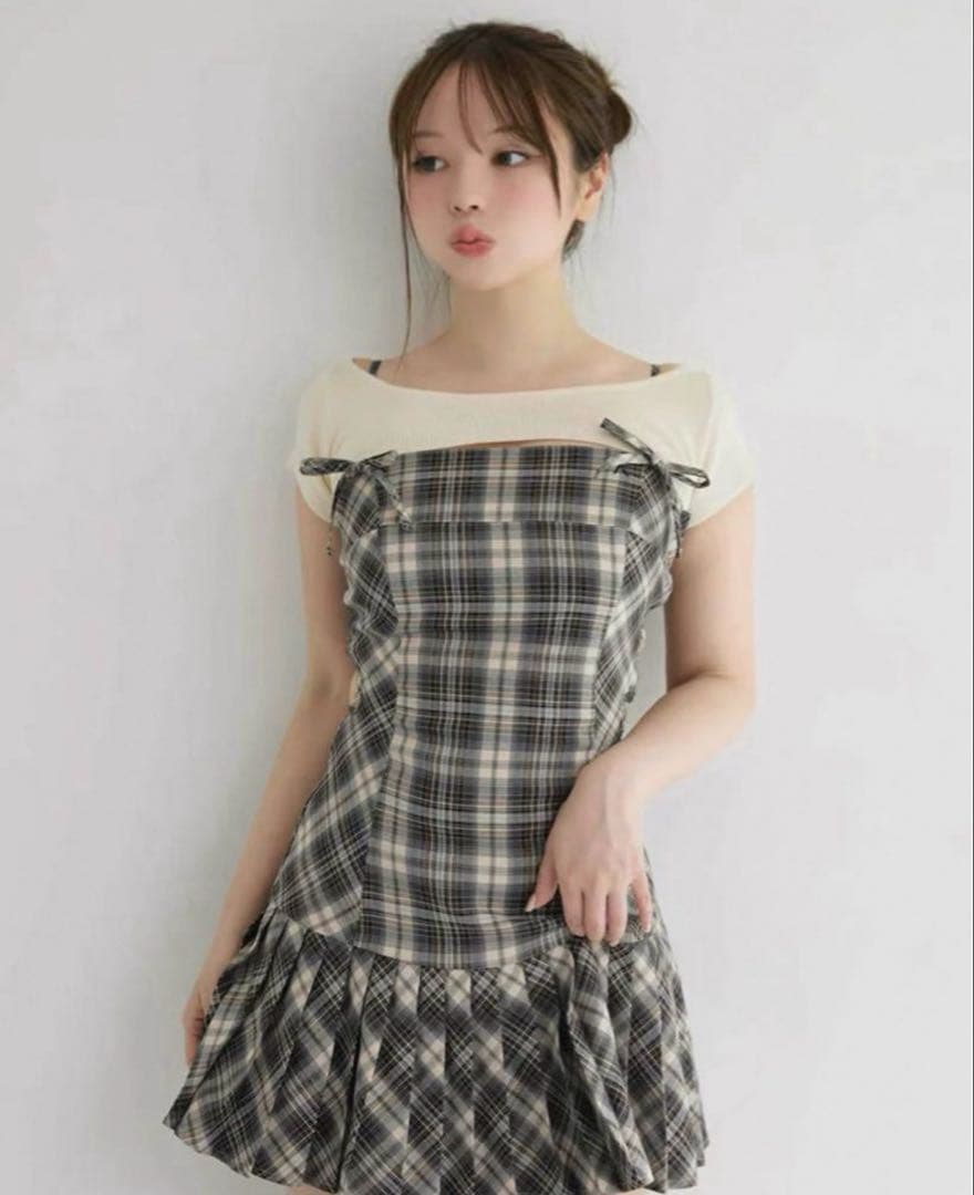 ワンピース ANDMARY Karen check mini dress