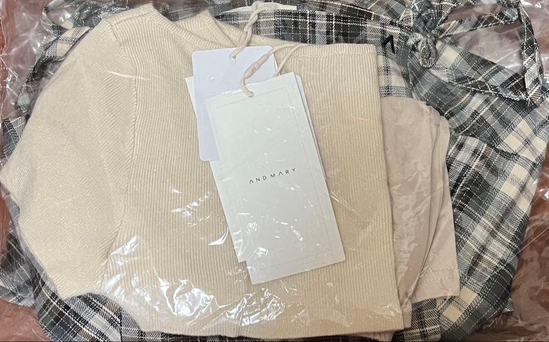 ワンピース ANDMARY Karen check mini dress