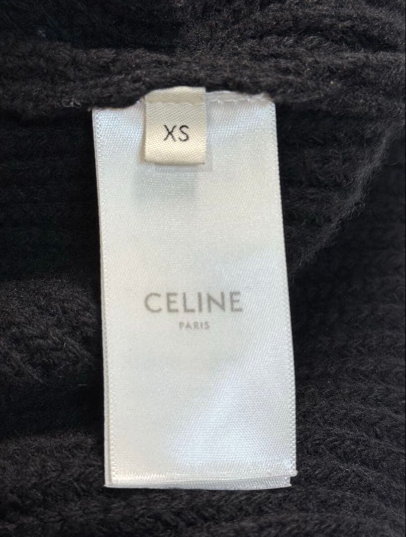 CELINE ロゴ　ニットパーカー　ネイビー　XSサイズ　美品