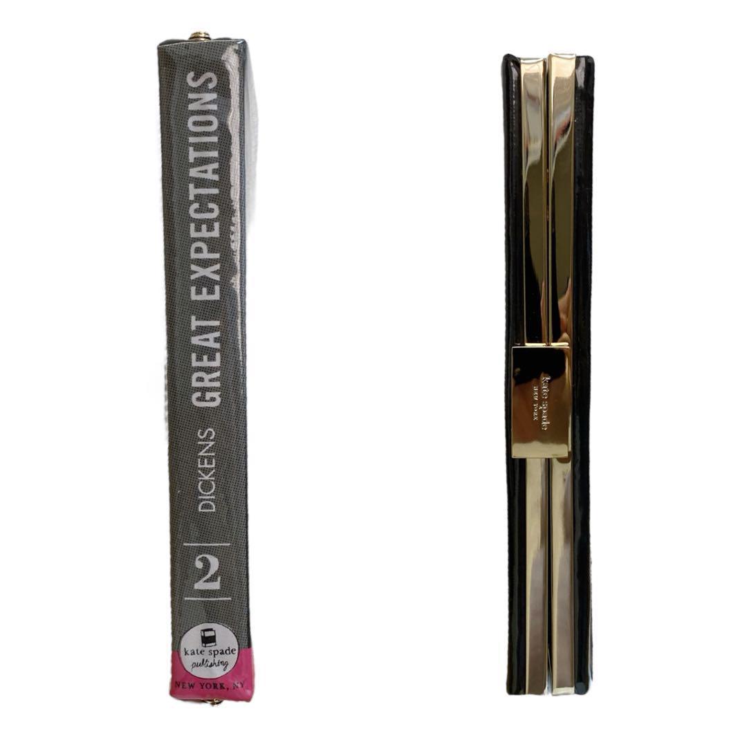 希少 美品 ケイトスペード ブック型クラッチバッグ 本 パーティー ブラック