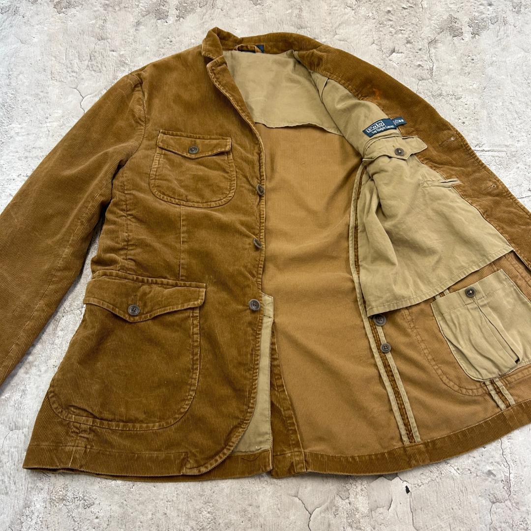 ホ*4様 ラルフローレン　エルボーパッチ　コーデュロイジャケット　古着　ライトブ