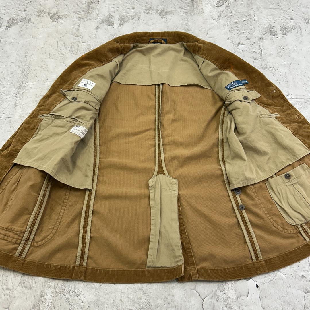 ホ*4様 ラルフローレン　エルボーパッチ　コーデュロイジャケット　古着　ライトブ