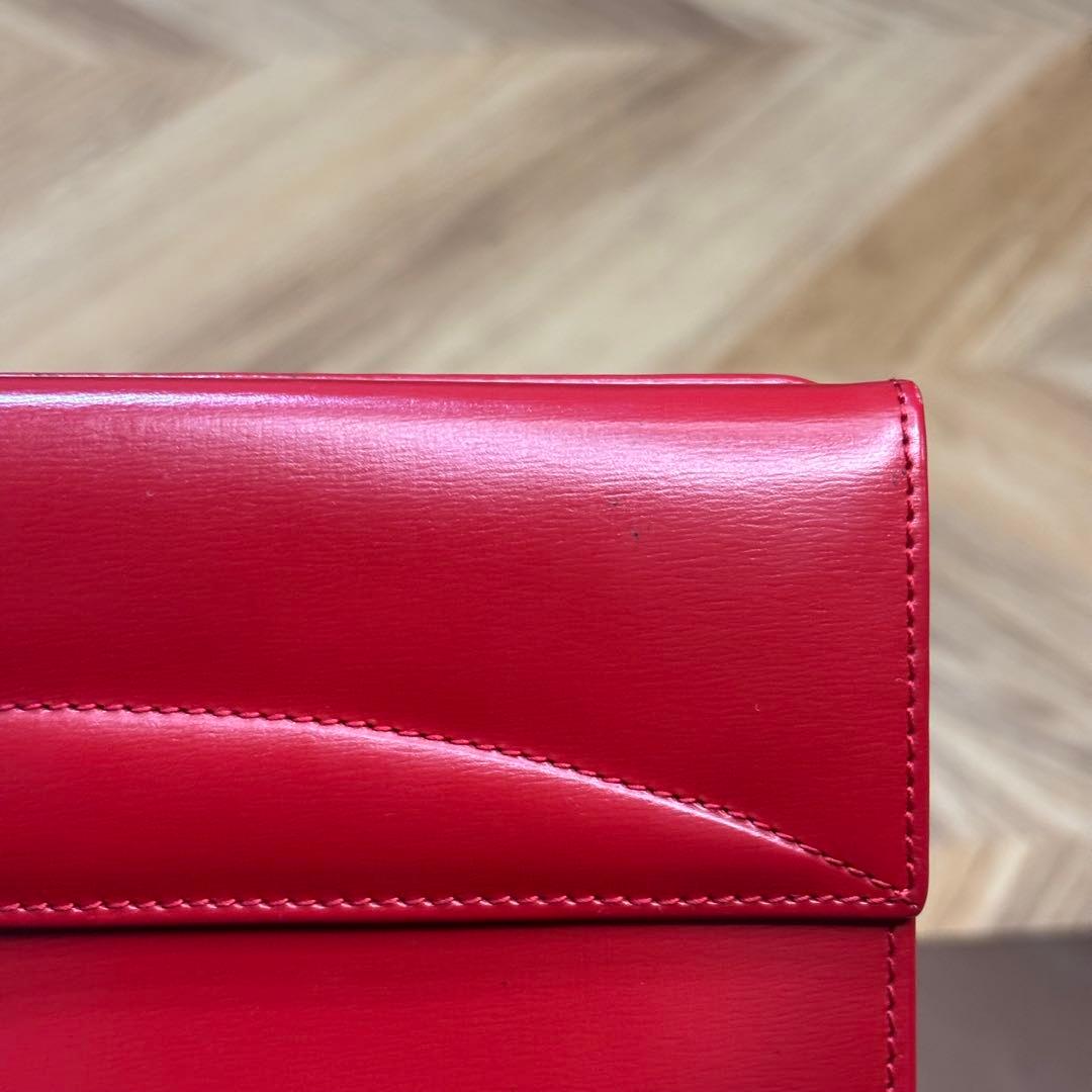 【超美品】希少 ロエベ ロングウォレット アナグラム レッド 長財布 箱付き