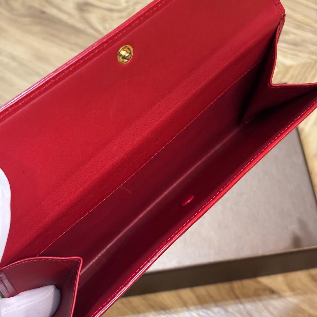 【超美品】希少 ロエベ ロングウォレット アナグラム レッド 長財布 箱付き