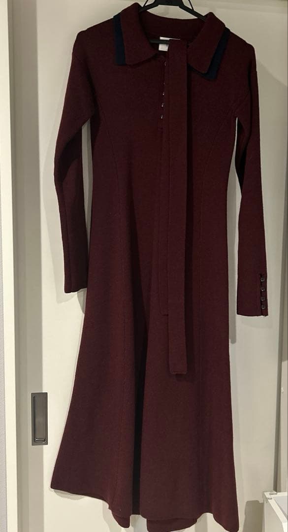 【loin nuit】ニットタイワンピース　レッド