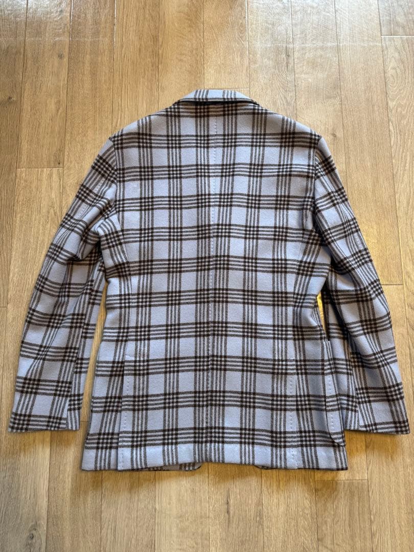 Sartorio サルトリオ　チェック柄3Bウールジャケット size46