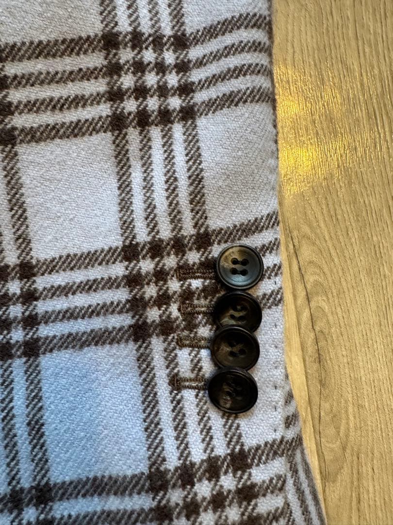 Sartorio サルトリオ　チェック柄3Bウールジャケット size46