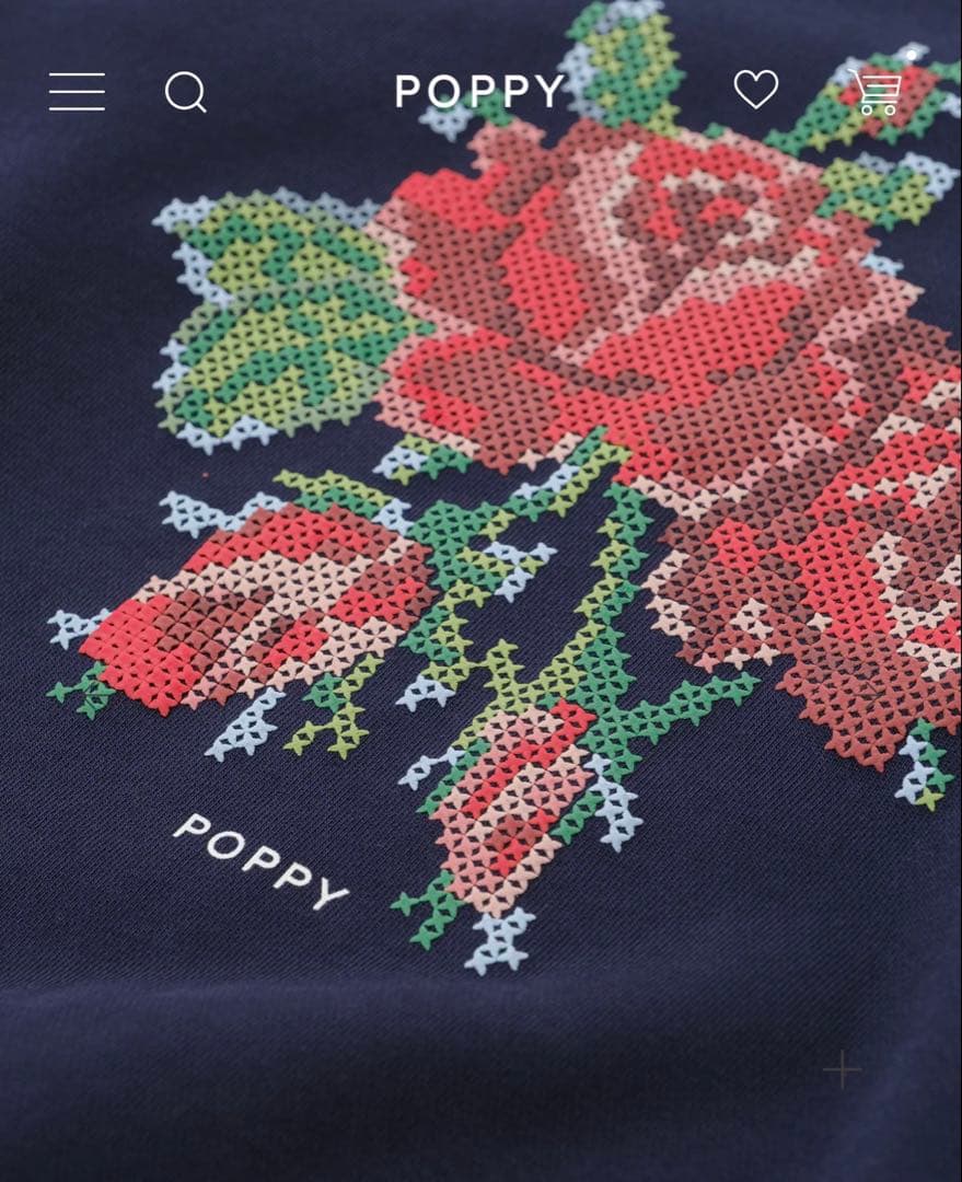 トップス POPPYFLOWER CROSS-STITCH PRINTSWEATSHIRT