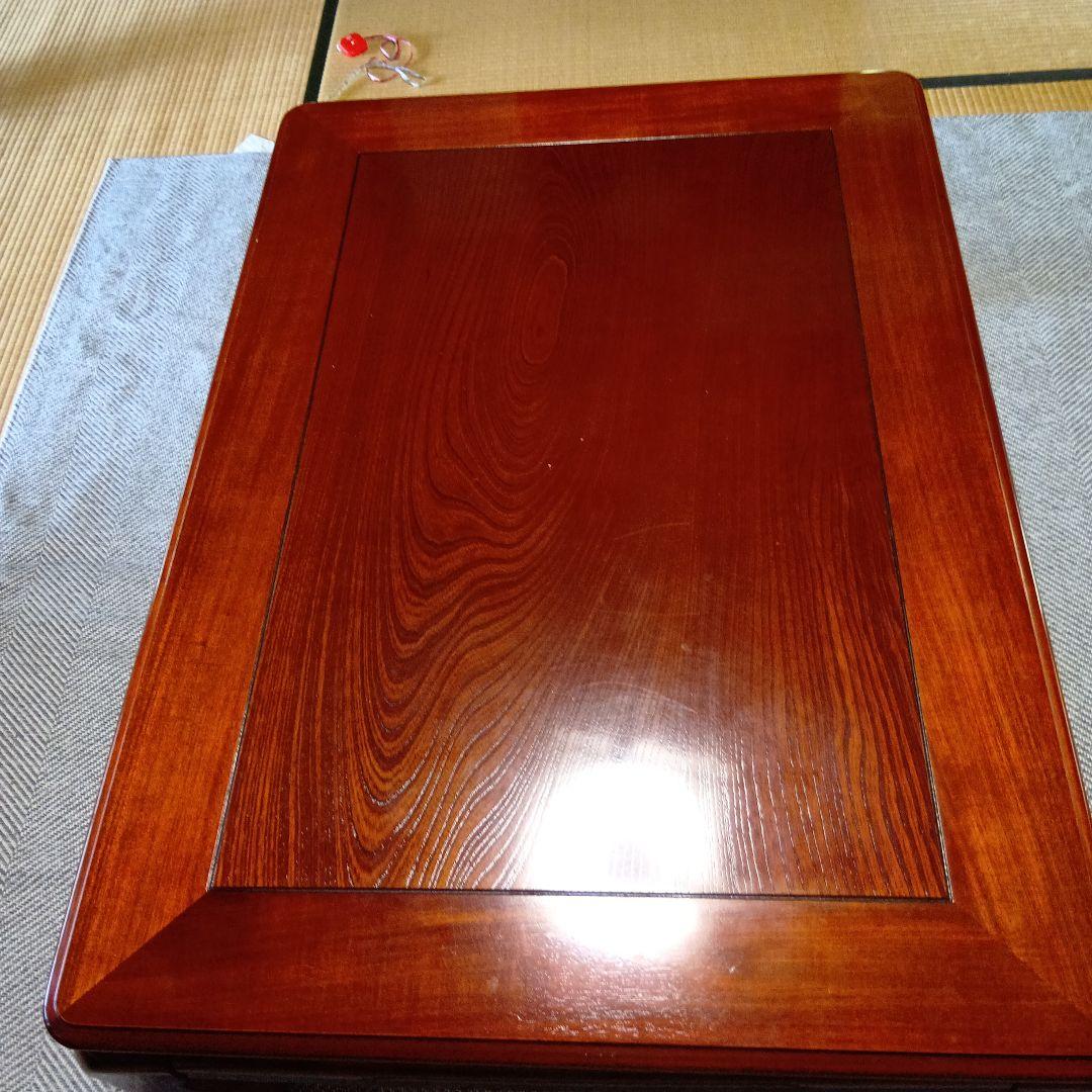 木製座卓 濃い茶色 装飾脚 家具調こたつ＊期間限定