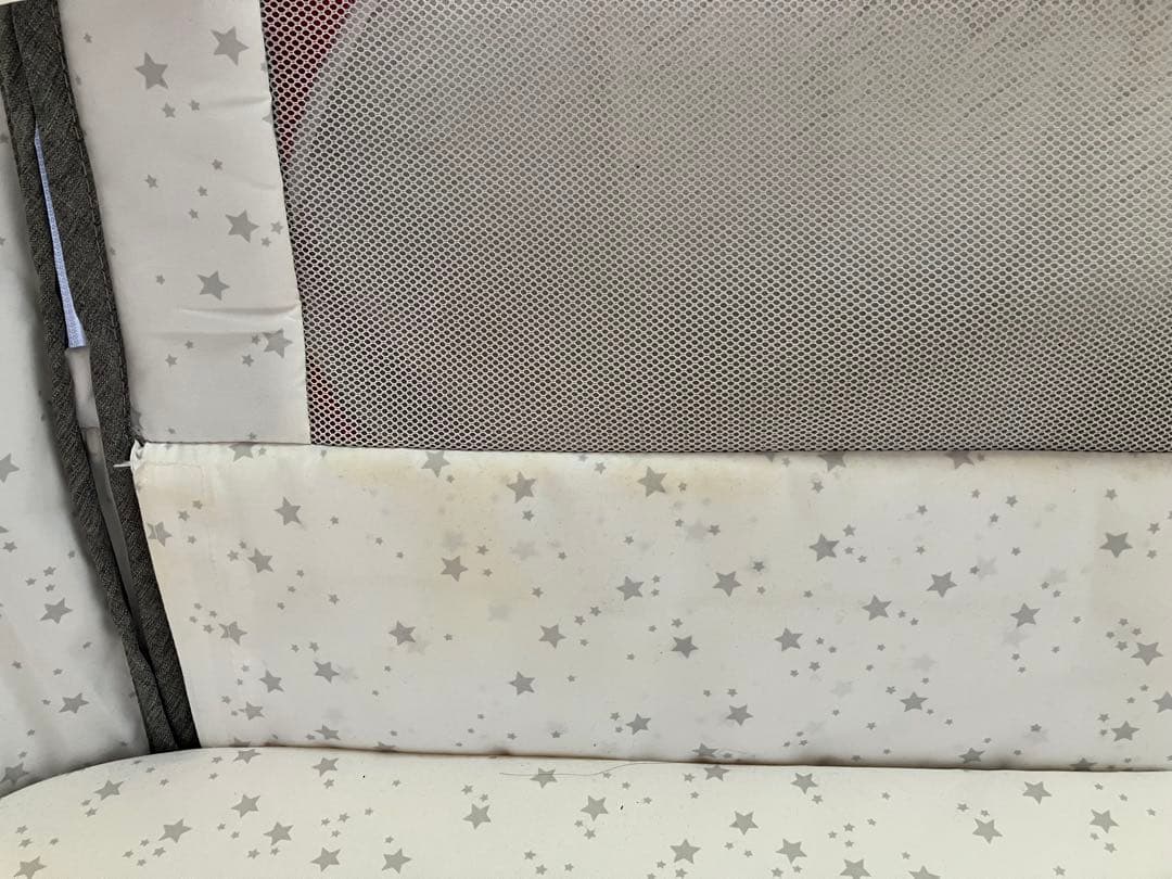 HZDMJ ベビーベッド グレー　持ち運び 折りたたみ