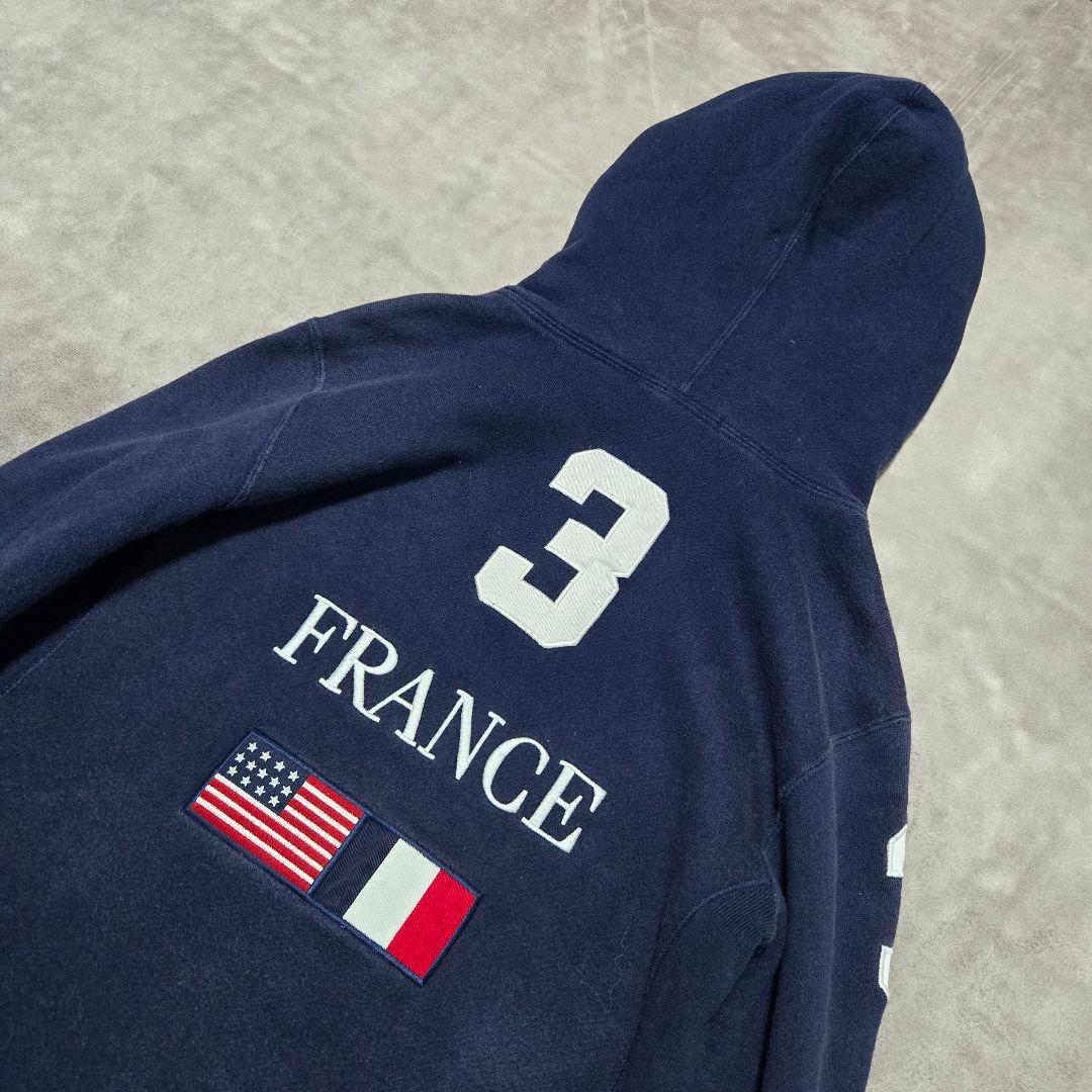 ラルフローレン パーカー ビッグポニー フランス 日本 国旗 刺繍 紺 L