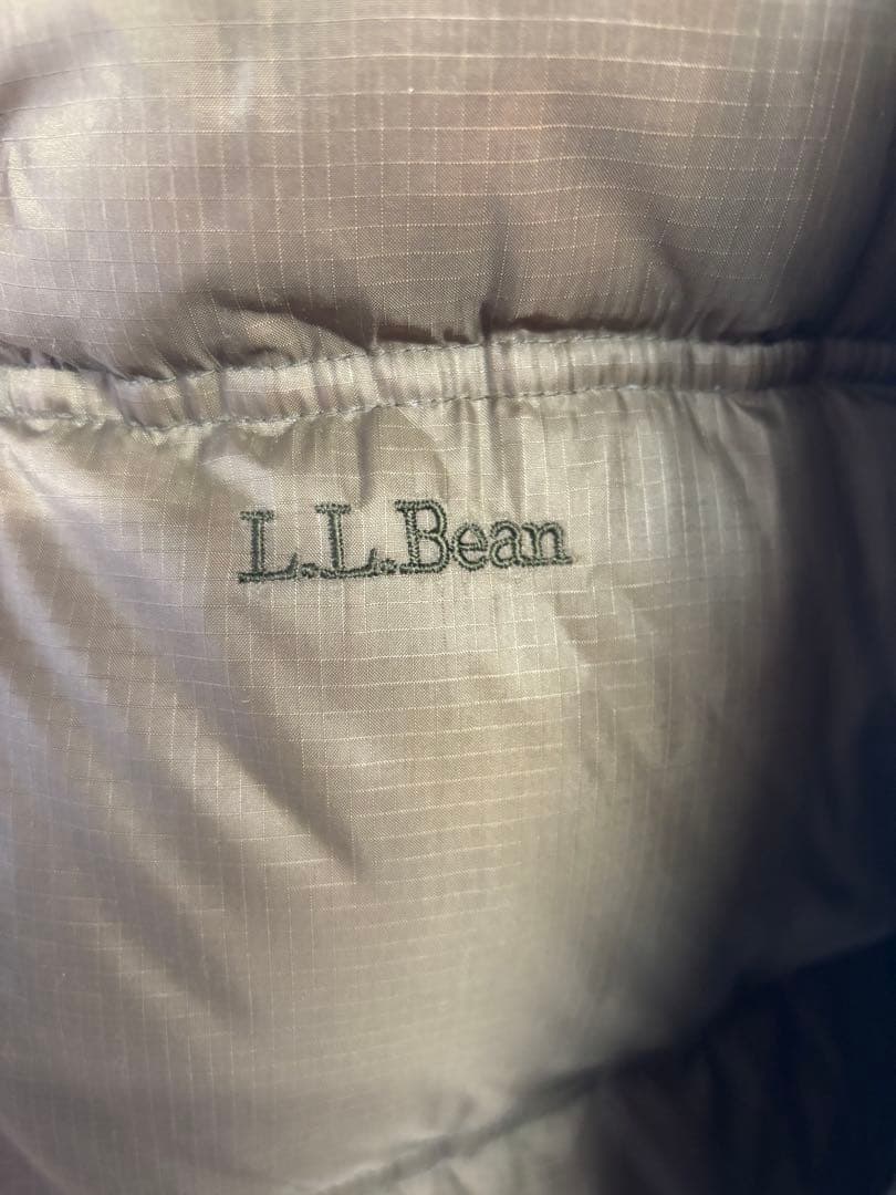 L.L.Bean ダウンジャケット メンズL ブラウン 刺繍ロゴ リップストップ