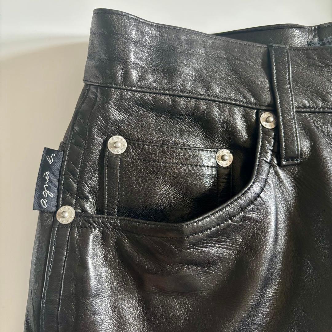 OLD アニエスべー/ フランス製　ラムレザーショートパンツ