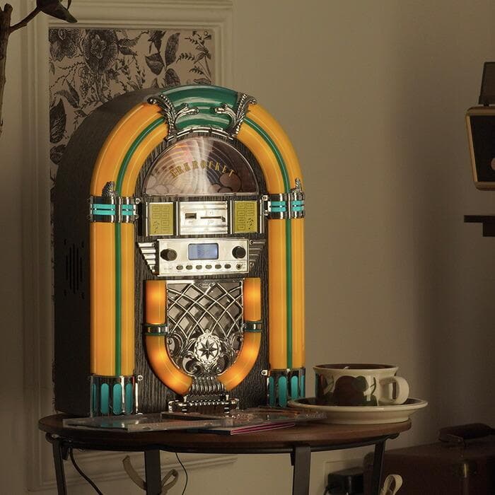 ジュークボックス/ミニ テーブルトップ CDプレーヤー/Bluetooth