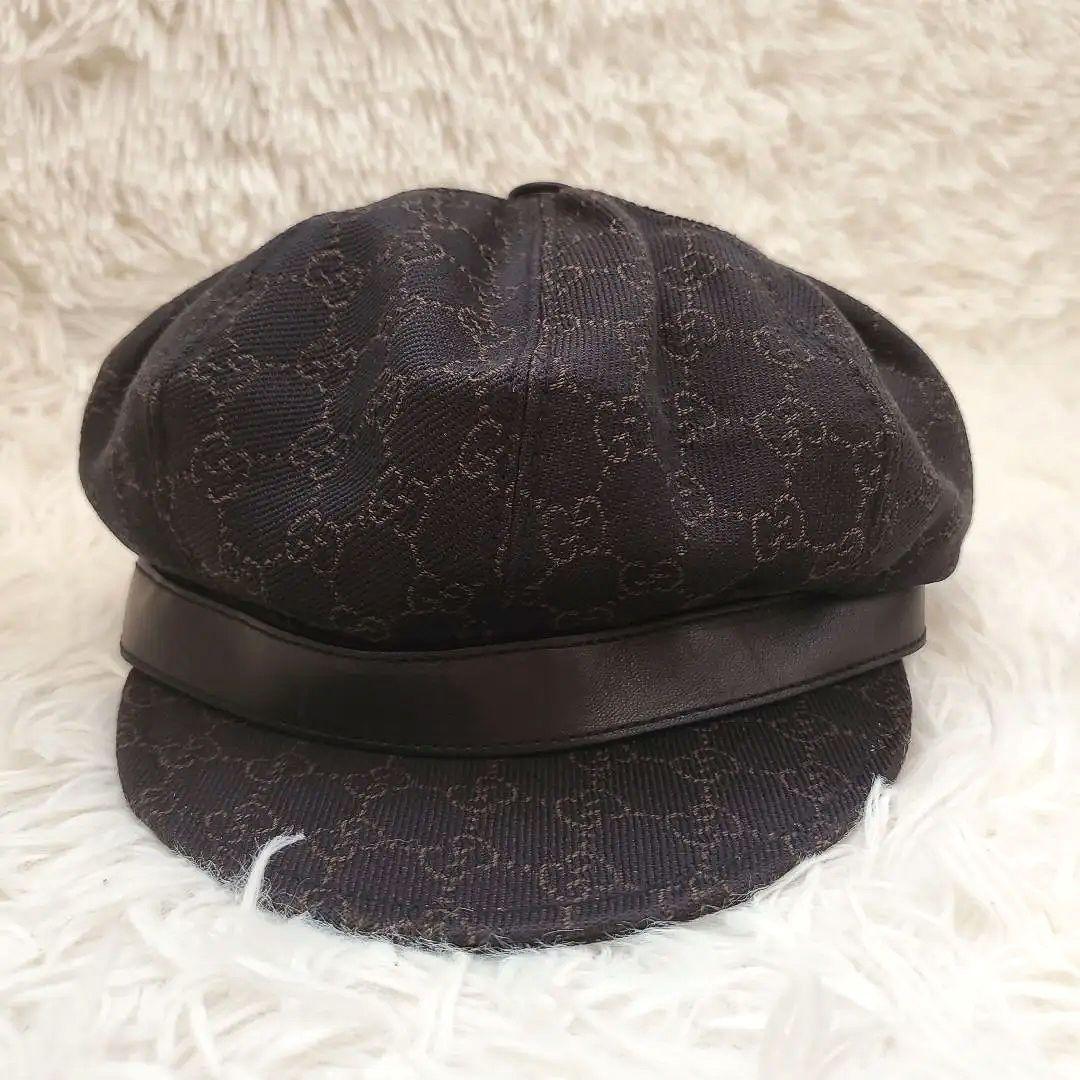 ⭐大きいサイズ美品⭐GUCCI gg キャスケット ダークブラウン